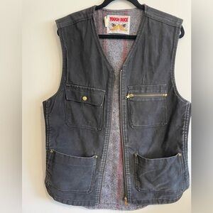TOUGH DUCK- duck canvas work vest, vintage, blanket lined size medium